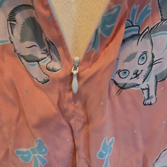 Sourpuss Pink and Blue Sailor Cat Sleeveless Dress with Bow - Picture 7 of 7